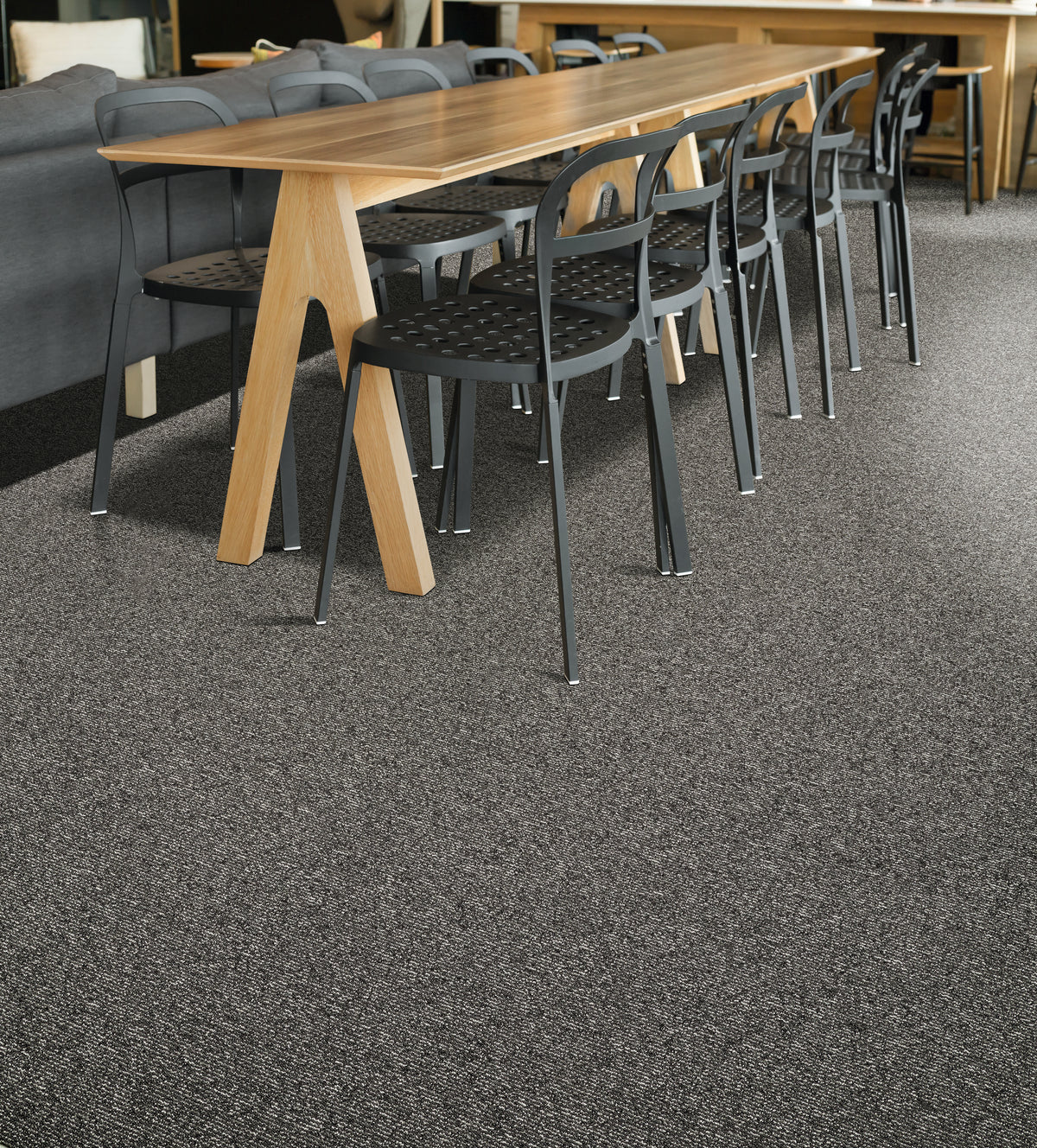 Vorwerk Strada Teppichboden | Farbe: Anthrazit Ton 3 (5W38) | Raumansicht