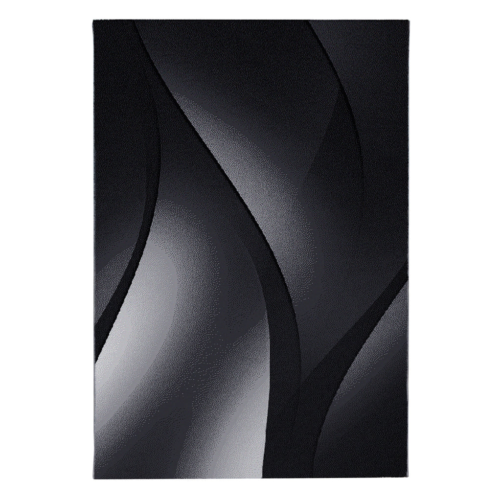 Plus 8010 Black Kurzflor Teppich