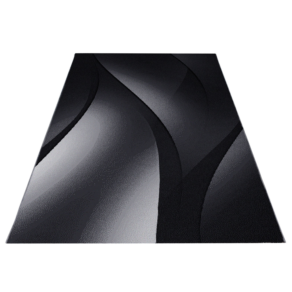 Plus 8010 Black Kurzflor Teppich