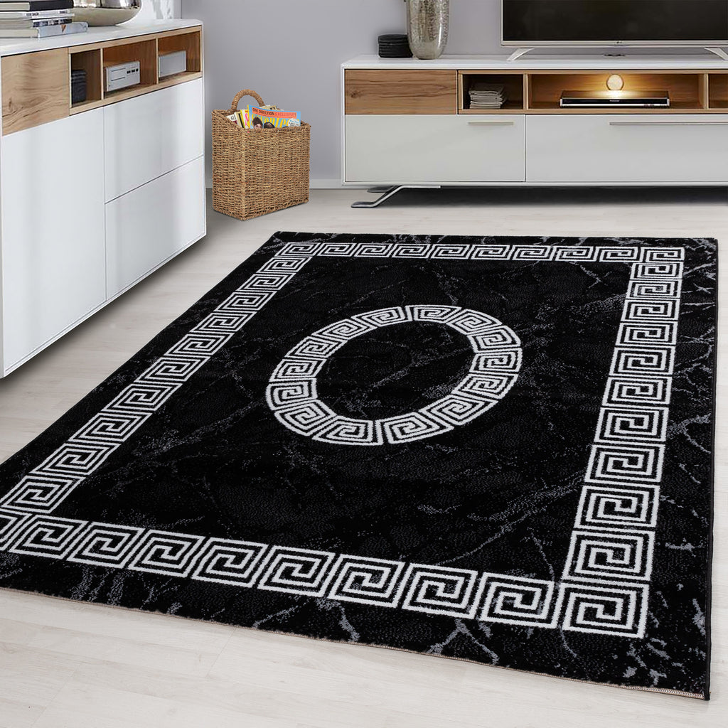 Plus 8009 Black Kurzflor Teppich