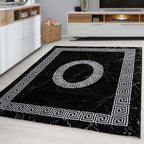 Plus 8009 Black Kurzflor Teppich