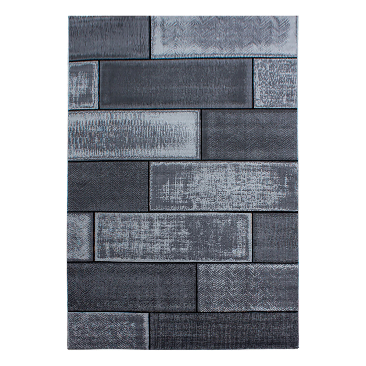 Plus 8007 Black Kurzflor Teppich