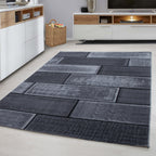 Plus 8007 Black Kurzflor Teppich