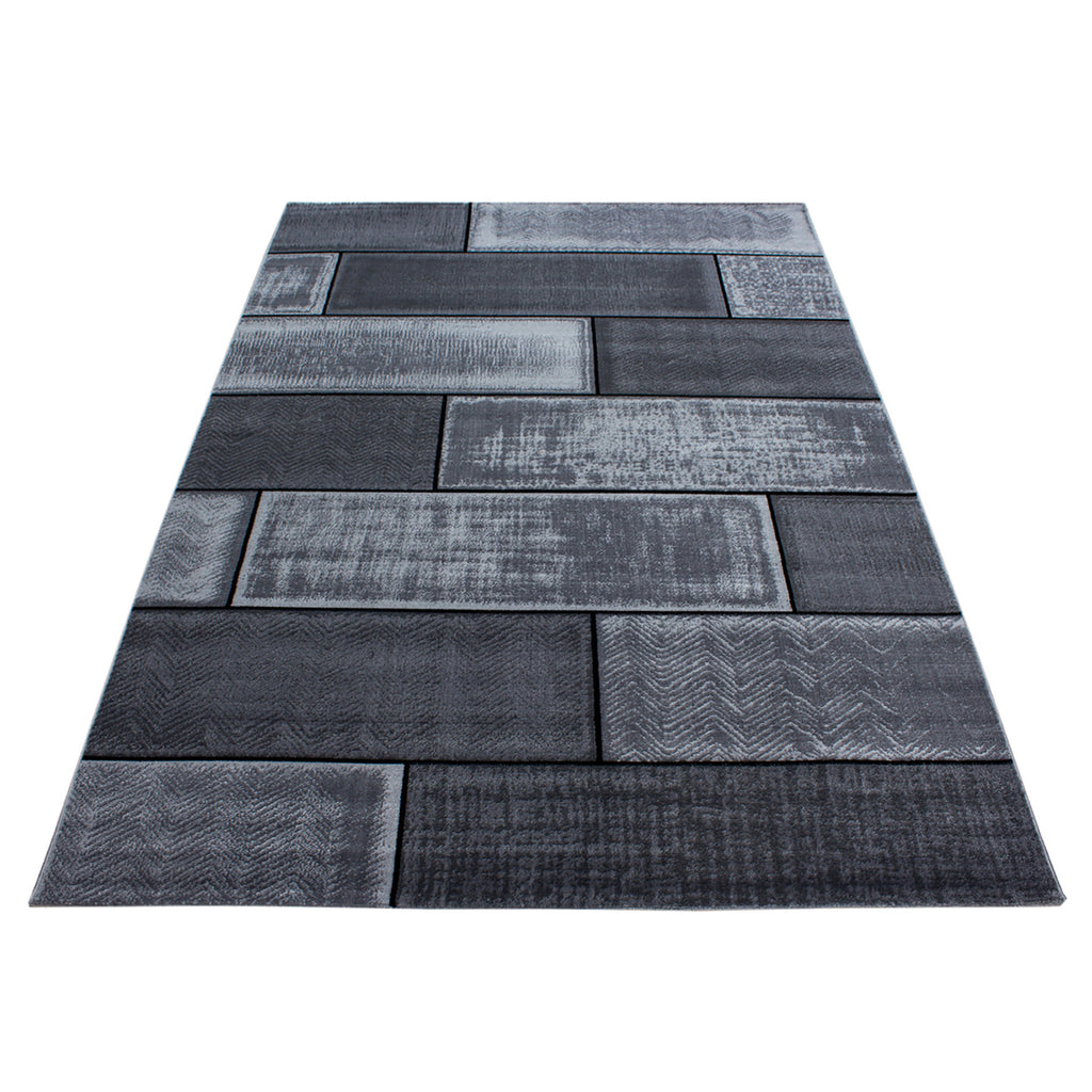 Plus 8007 Black Kurzflor Teppich