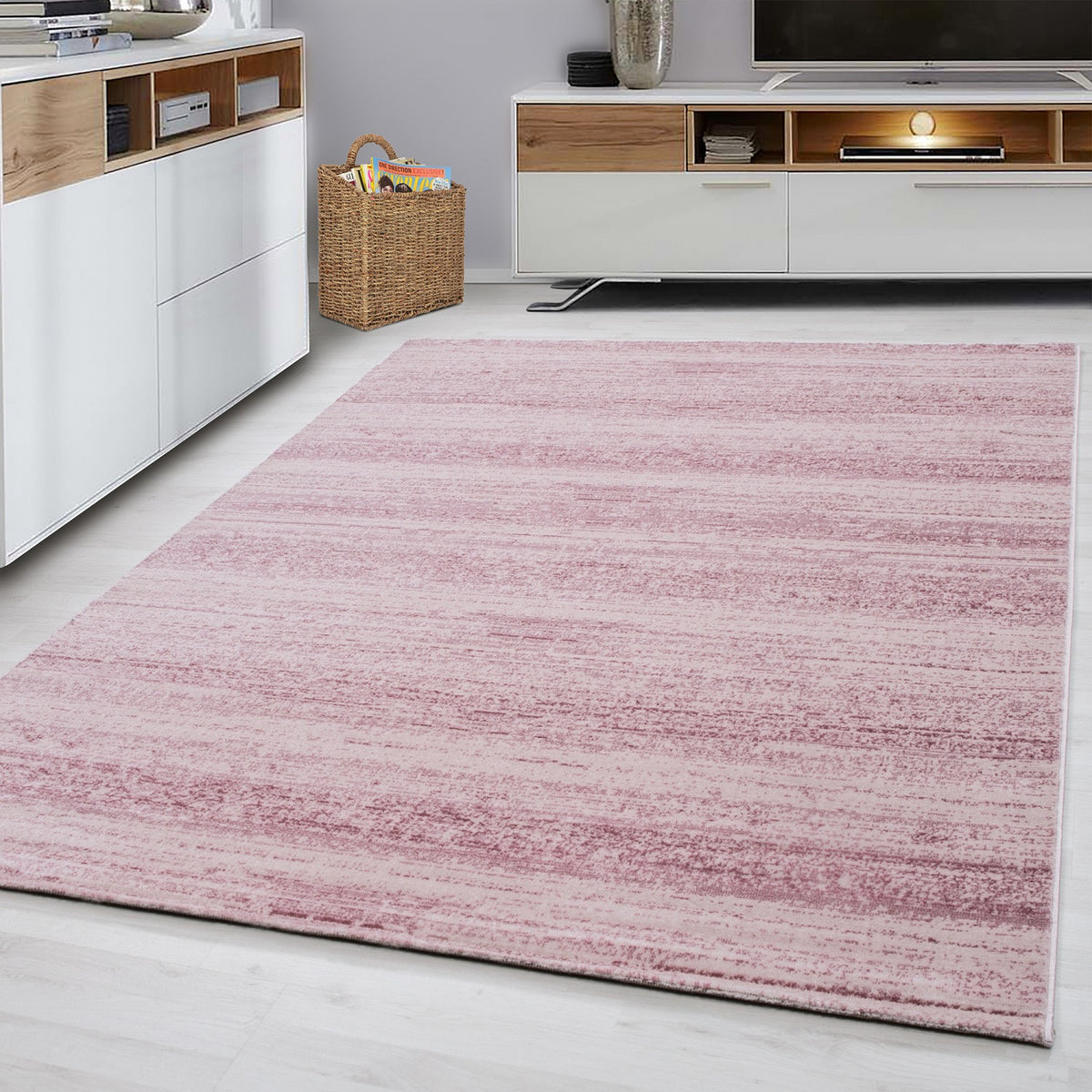 Plus 8000 Pink Kurzflor Teppich
