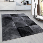 Plus 8003 Black Kurzflor Teppich