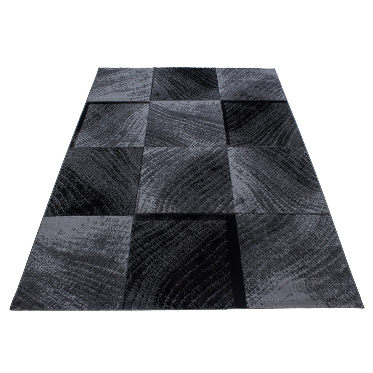 Plus 8003 Black Kurzflor Teppich