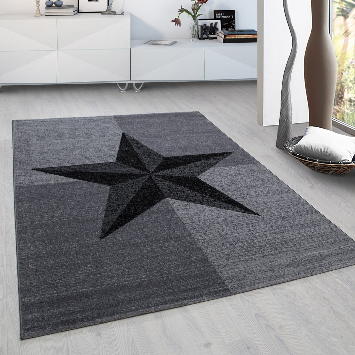 Plus 8002 Grey Kurzflor Teppich