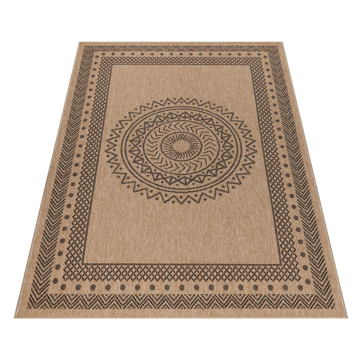 Dhaka 8714 Black Outdoor Teppich