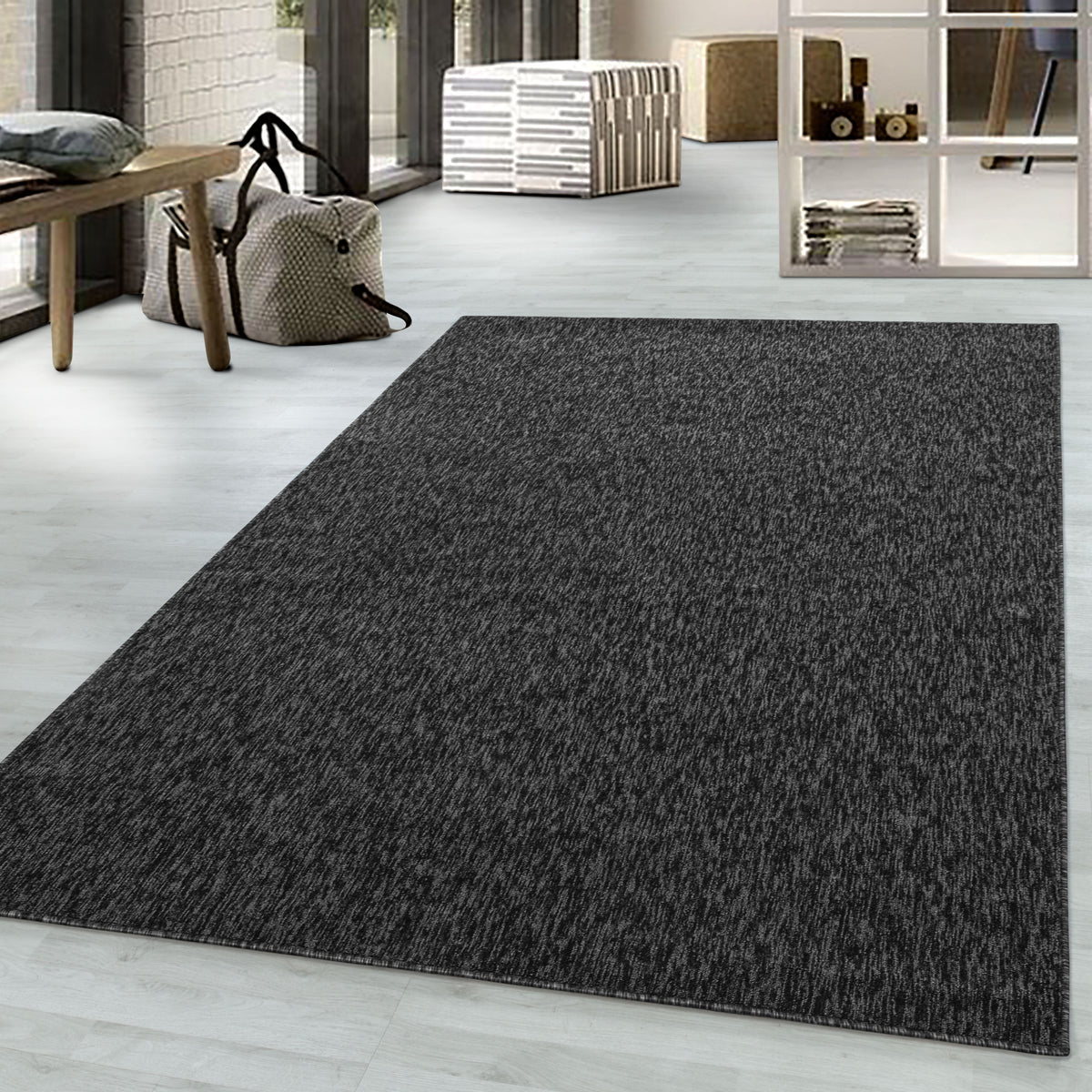 Nizza 1800 Anthrazit Kurzflor Teppich