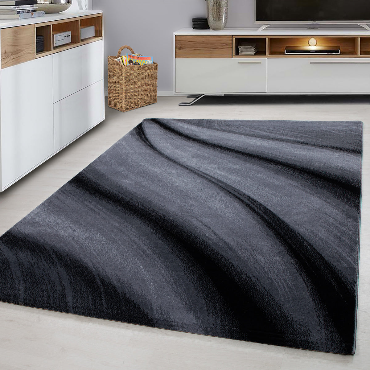 Miami 6630 Black Kurzflor Teppich