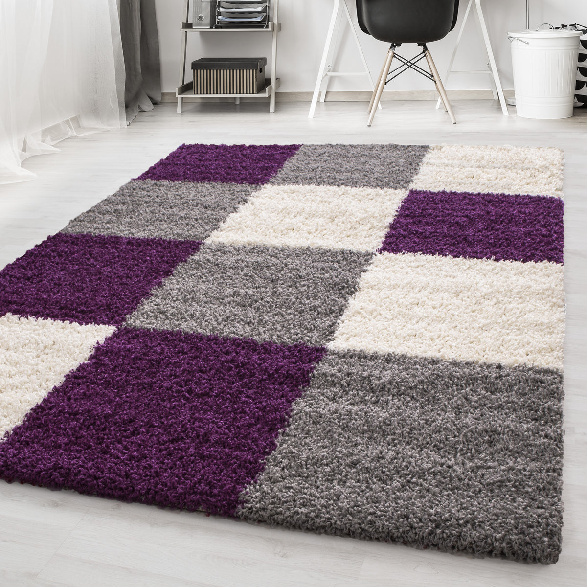 Life 1501 Lila Hochflor Teppich