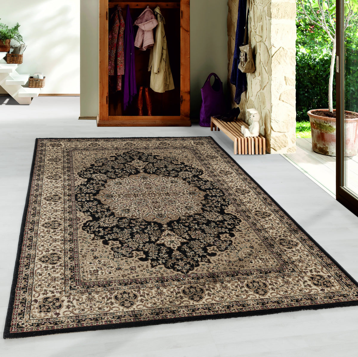 Kashmir 2608 Black Orient Teppich