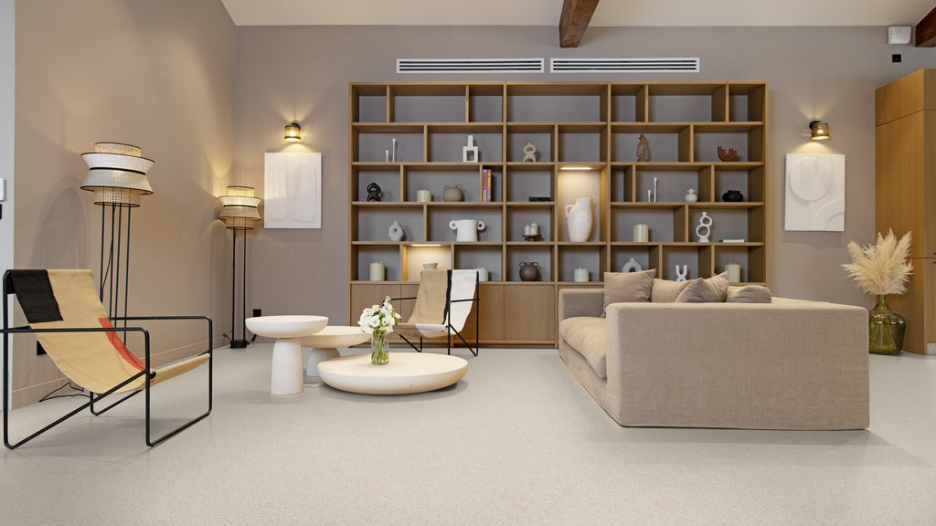 Lisvento R10 PVC-Boden homogen 200cm | Farbe: Creme | Raumbild 3 (Beispielbild, Farbe kann abweichen)