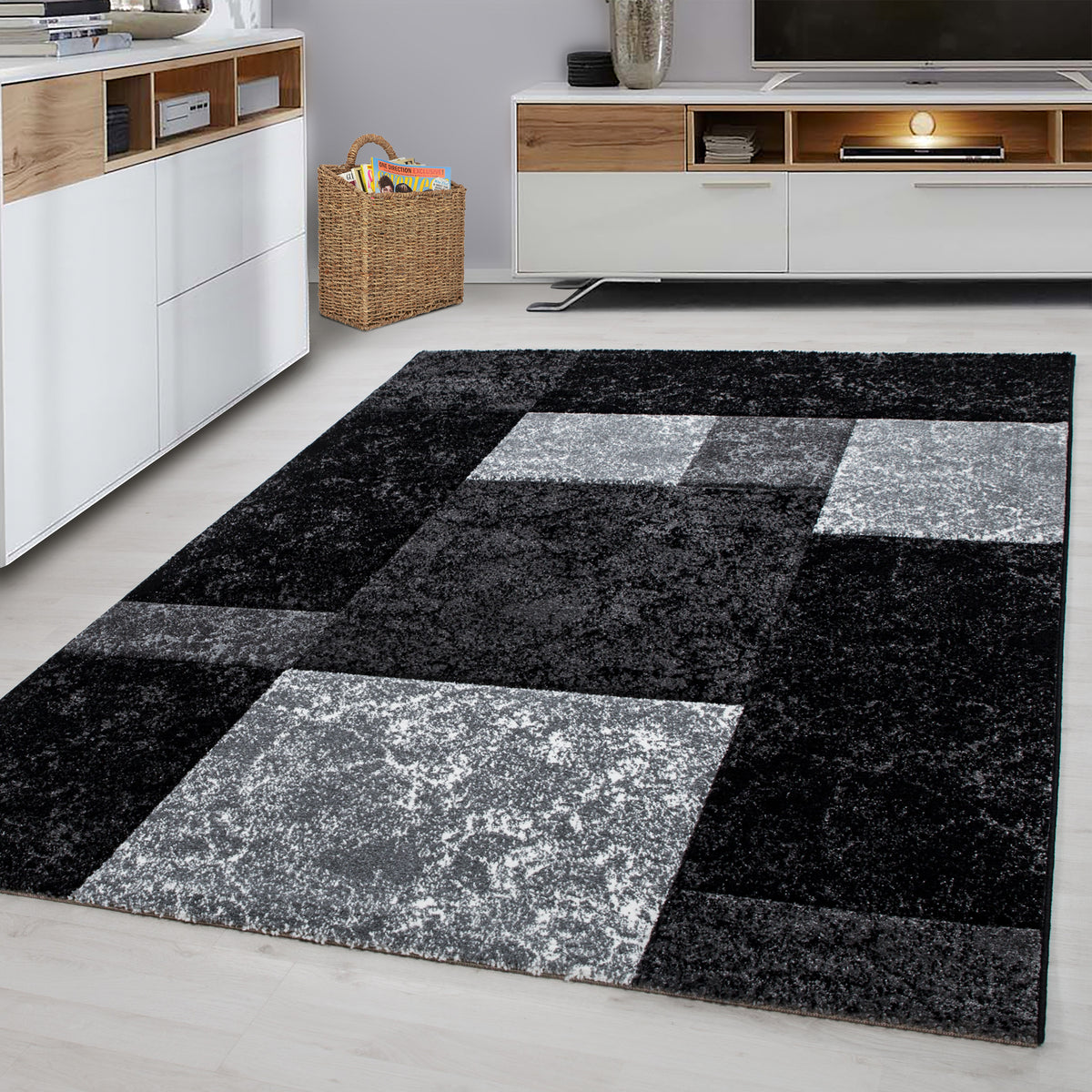 Hawaii 1330 Black Kurzflor Teppich