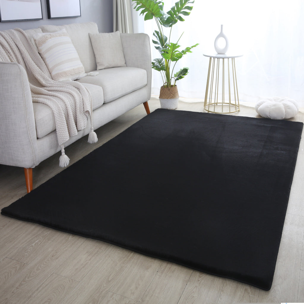 Pouffy 5100 Black Kurzflor Teppich