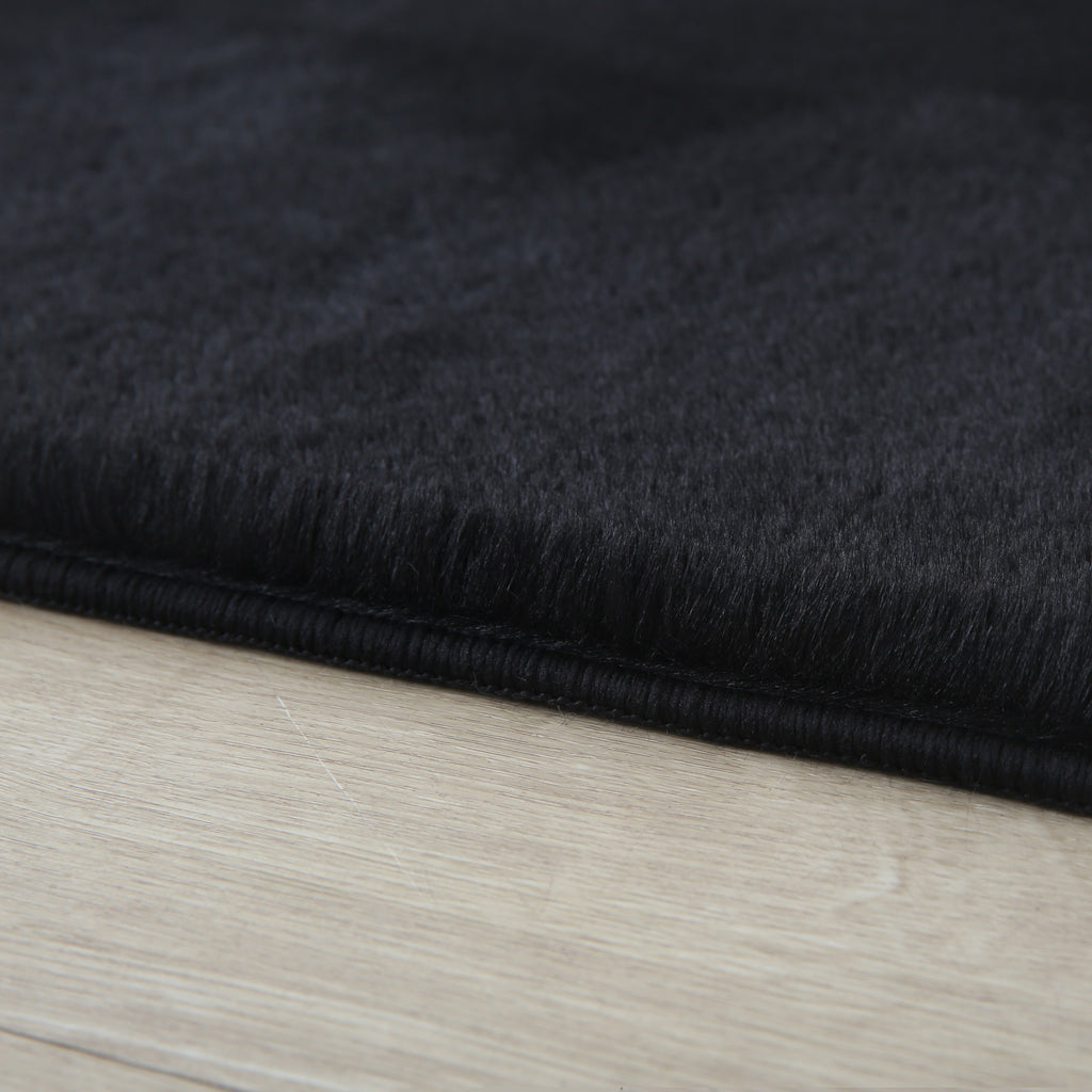 Pouffy 5100 Black Kurzflor Teppich
