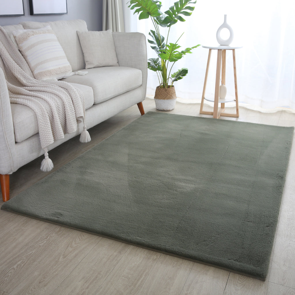 Pouffy 5100 Green Kurzflor Teppich