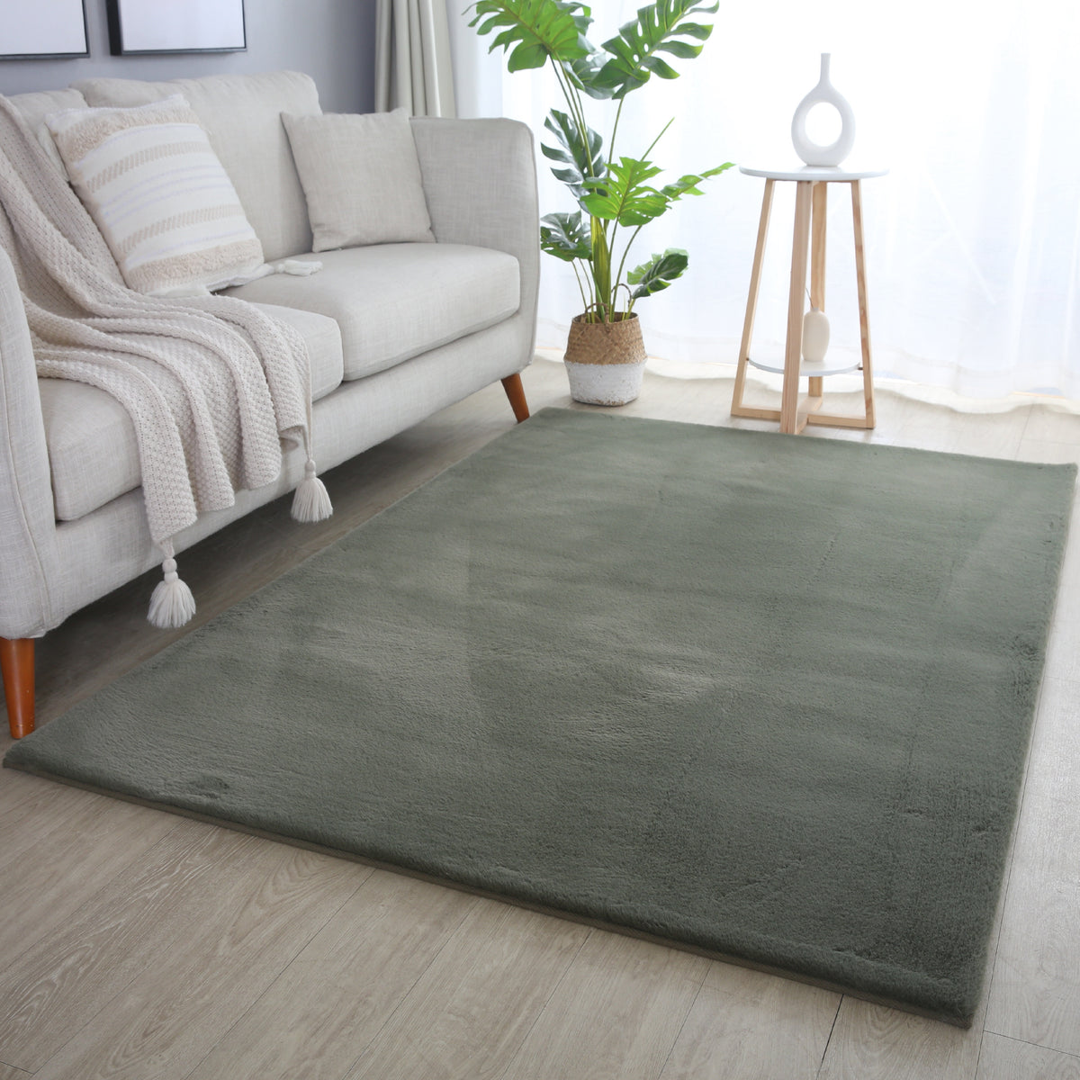 Pouffy 5100 Green Kurzflor Teppich
