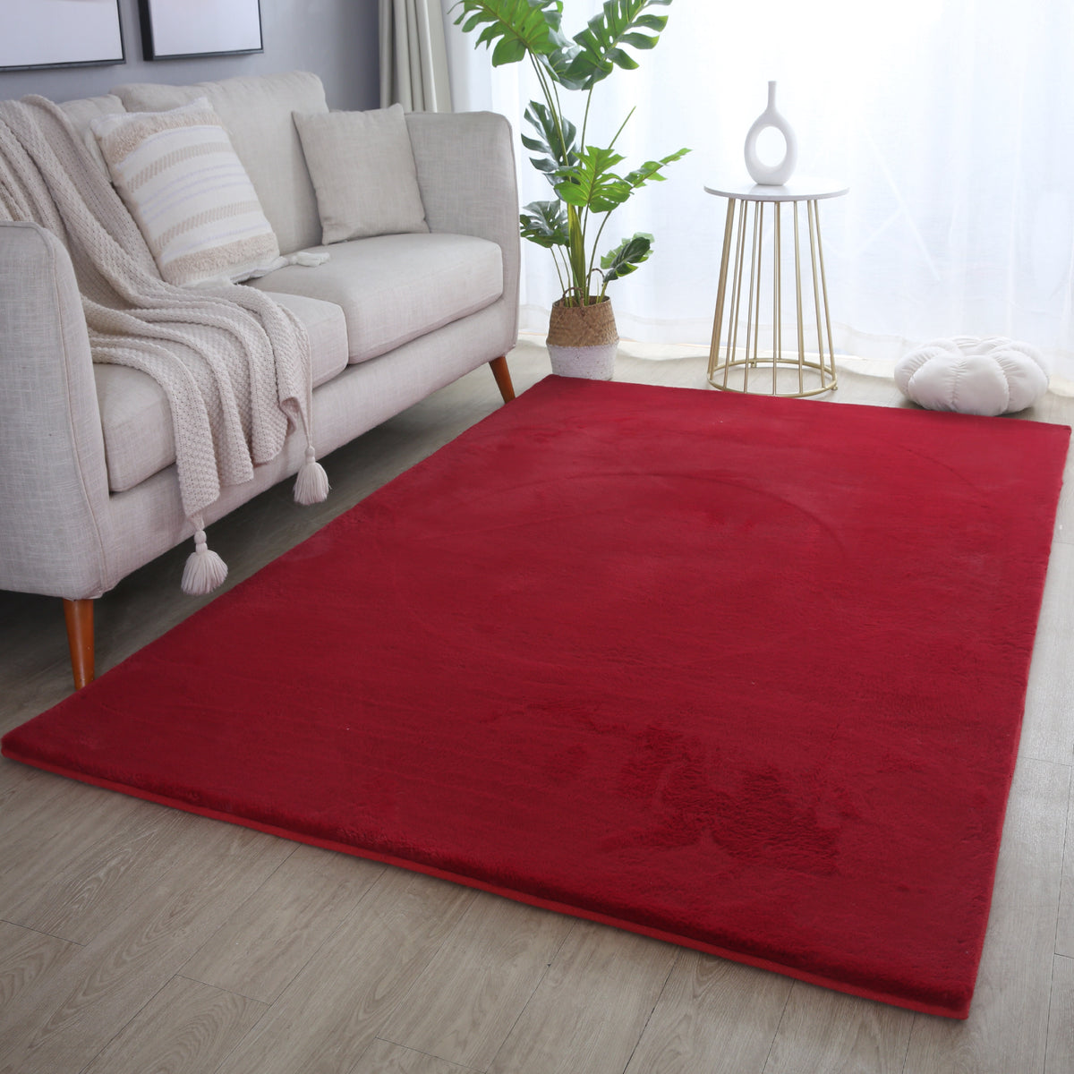 Pouffy 5100 Red Kurzflor Teppich