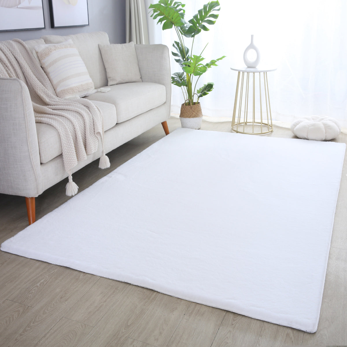 Pouffy 5100 White Kurzflor Teppich