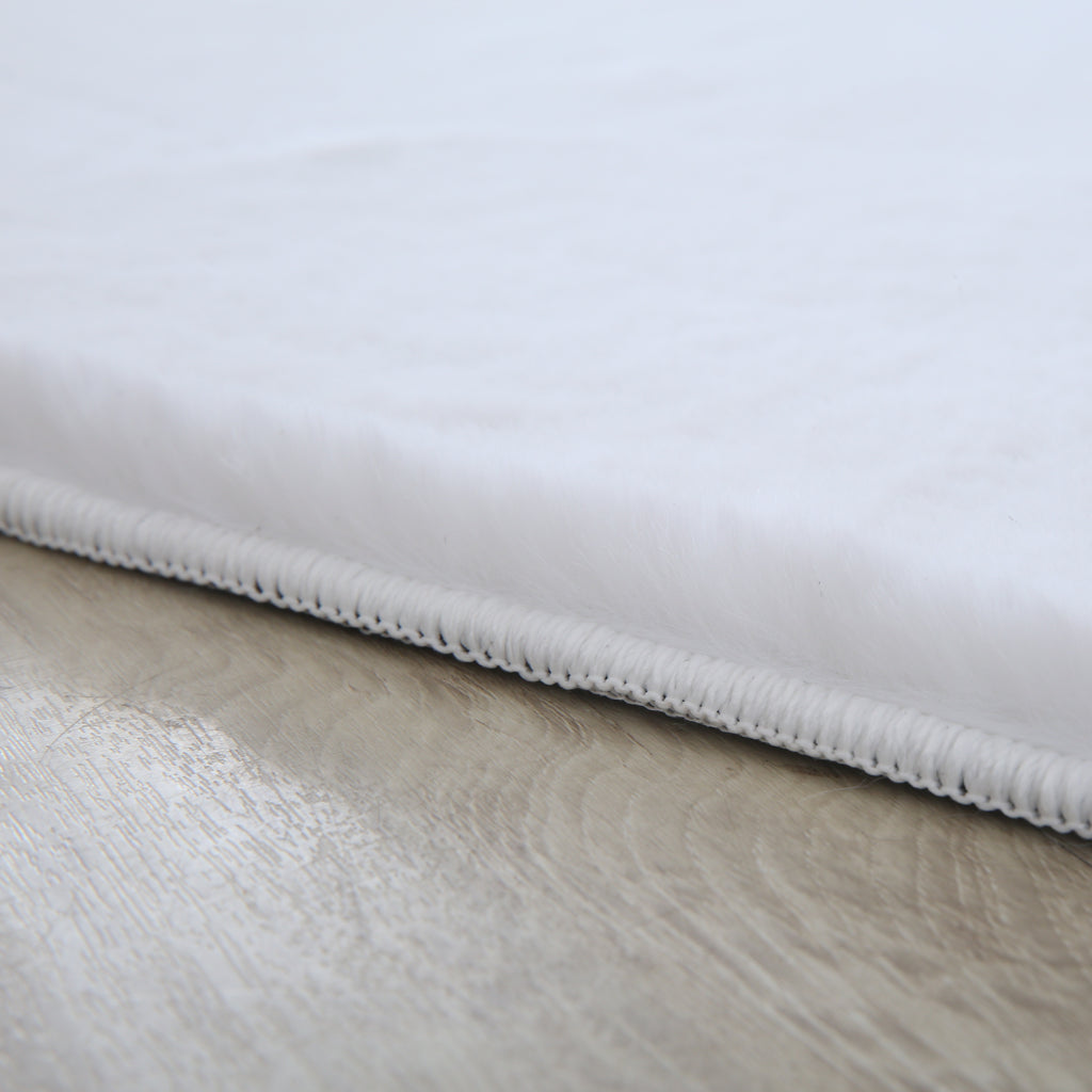 Pouffy 5100 White Kurzflor Teppich