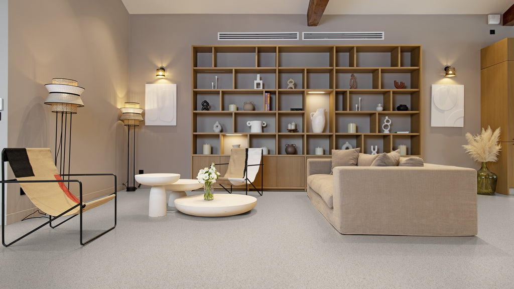 Lisvento PVC-Boden homogen 200cm | Farbe: Kieselgrau | Raumbild 3 (Beispielbild, Farbe kann abweichen)