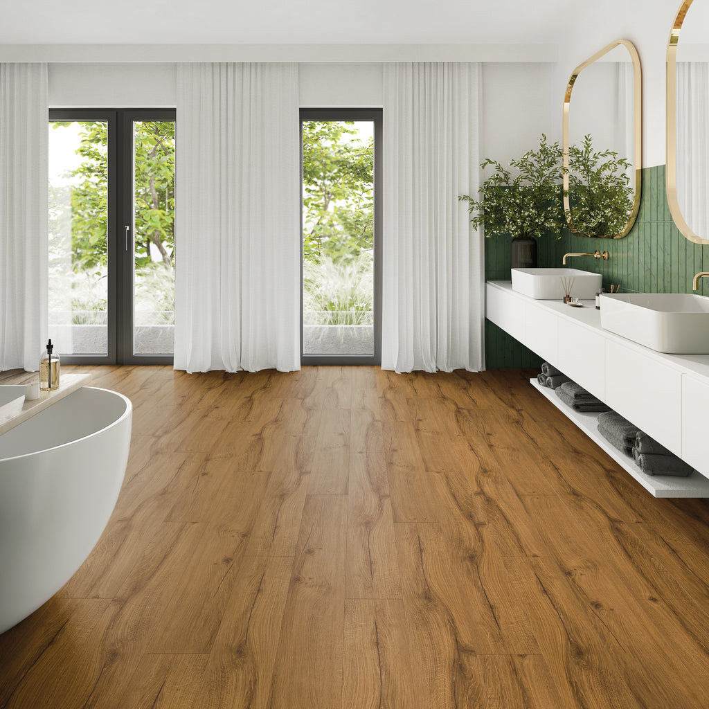 Solenta Eiche Rost Charakter Klebevinyl – Raumbeispiel 1