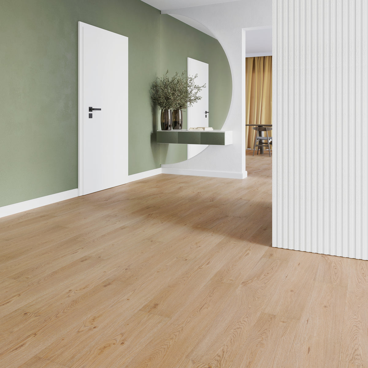 Solenta Eiche Erdig Klebevinyl – Raumbeispiel 1