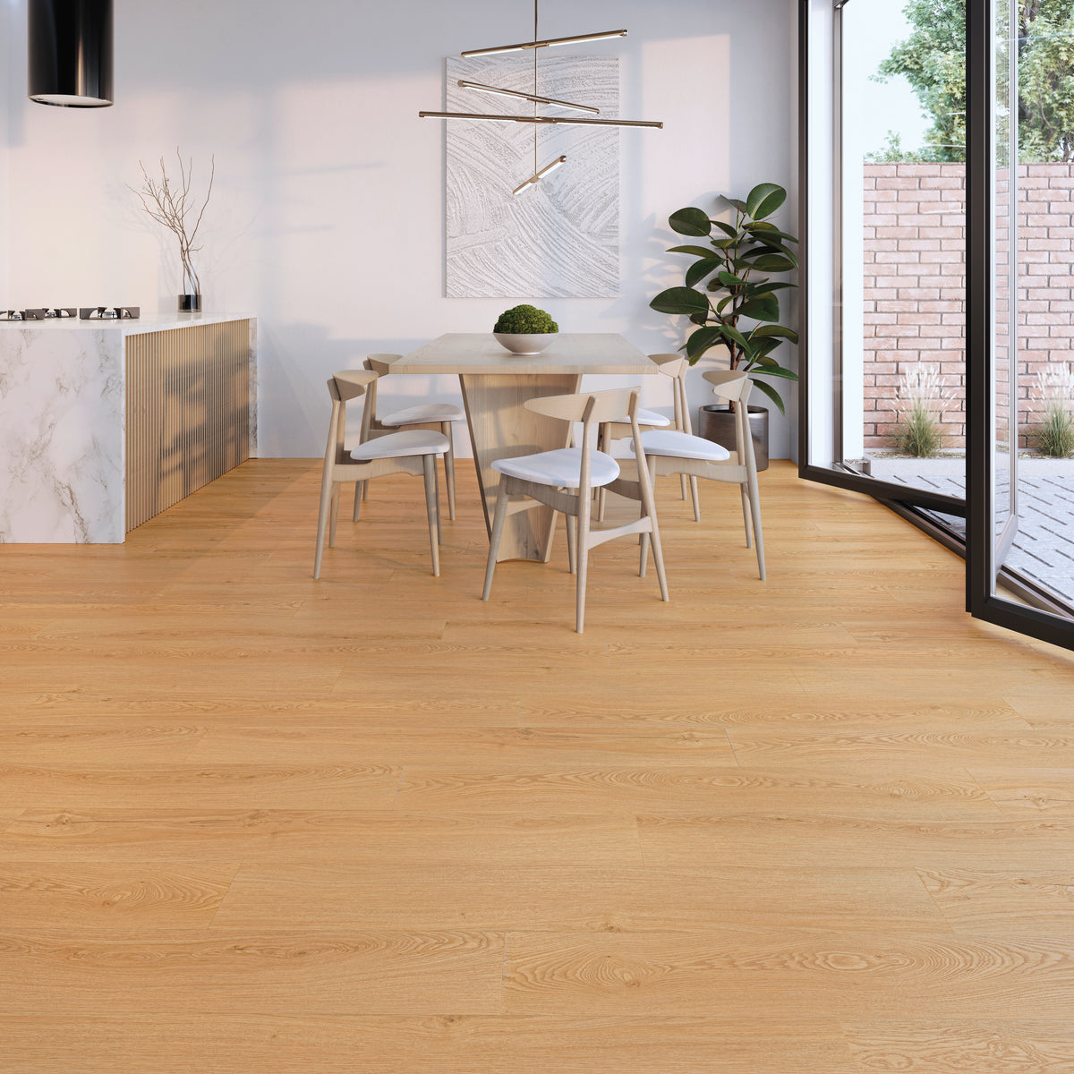 Solenta Eiche Amber Elegant Klebevinyl – Raumbeispiel 1