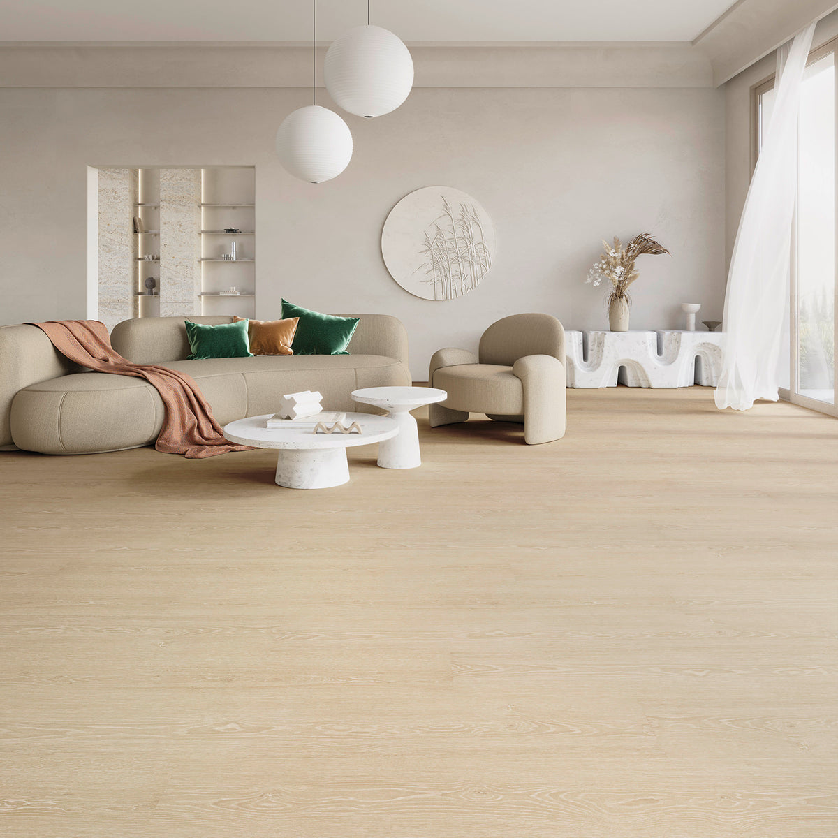 Dornova Eiche Perfekt Zucker Klebevinyl – Raumbeispiel 1
