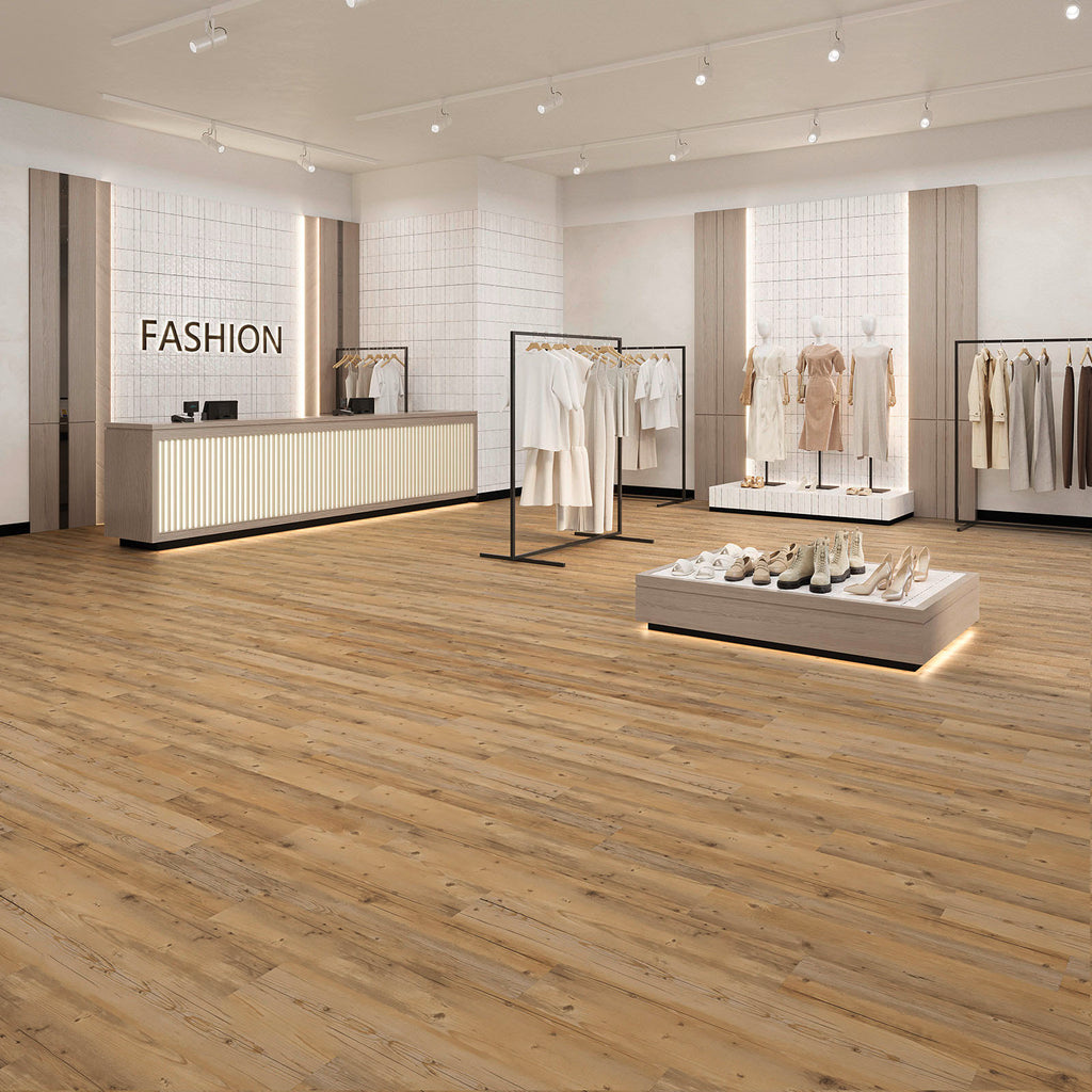 Dornova Kiefer Blond Klebevinyl – Raumbeispiel 1