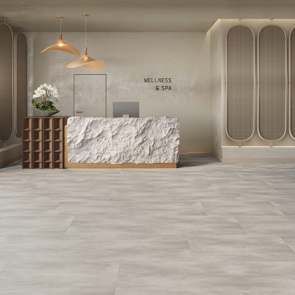 Dornova Beton Natur Klebevinyl – Raumbeispiel 1