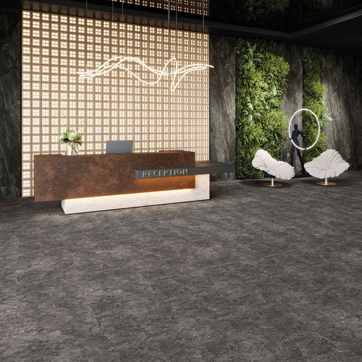 Dornova Schiefer Metallic Klebevinyl – Raumbeispiel 1