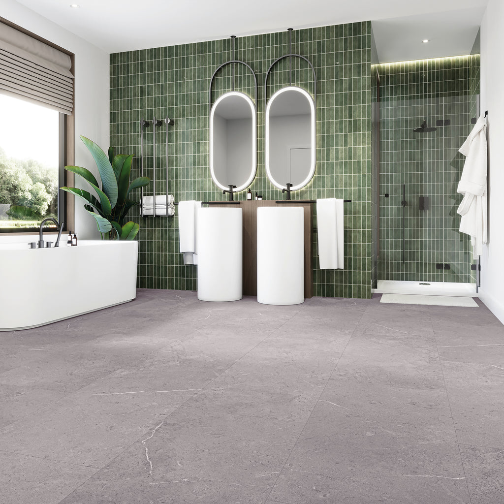 Alvora Marmor Grau Klebevinyl – Raumbeispiel 1
