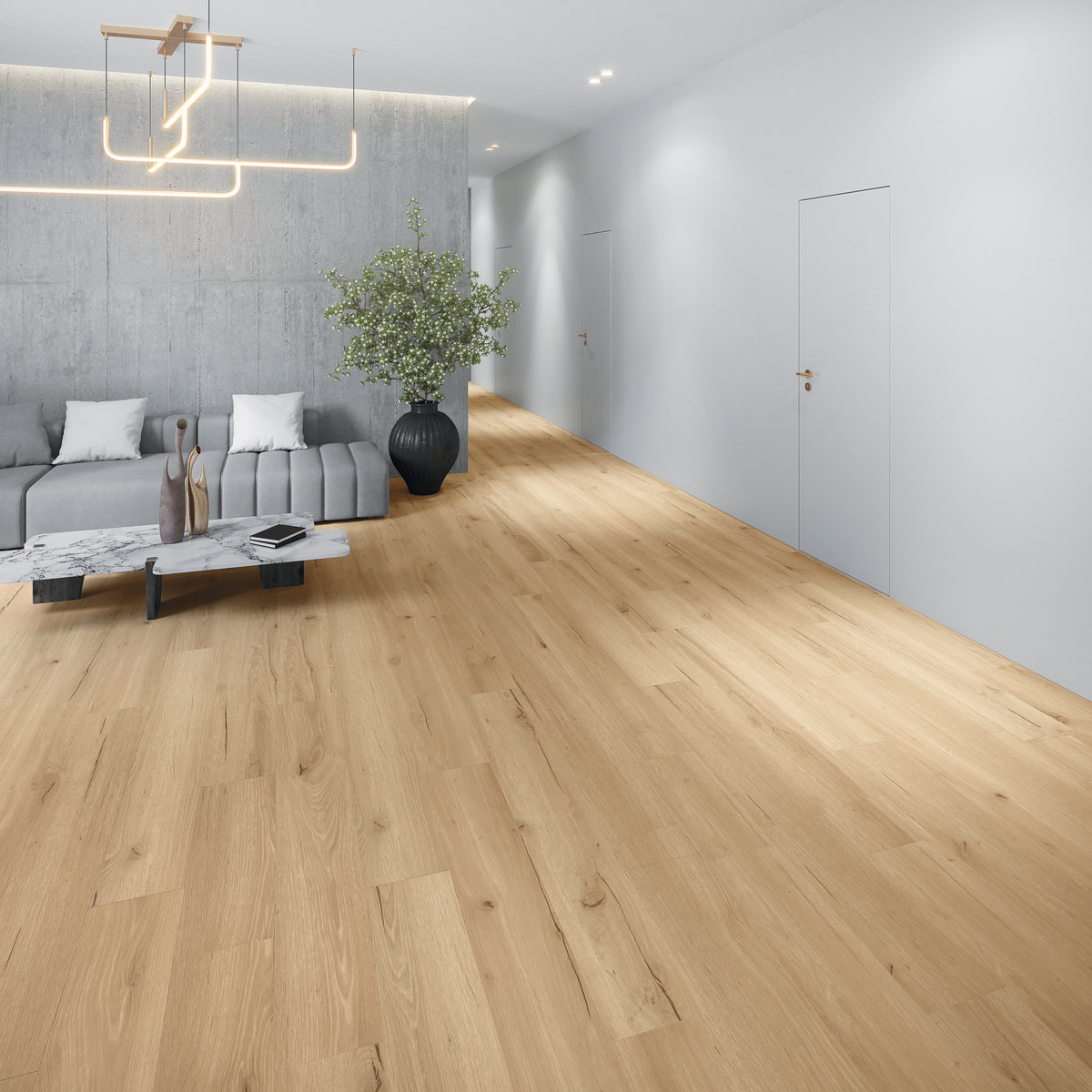 Turku Eiche Creme Klickvinyl – Raumbeispiel 1