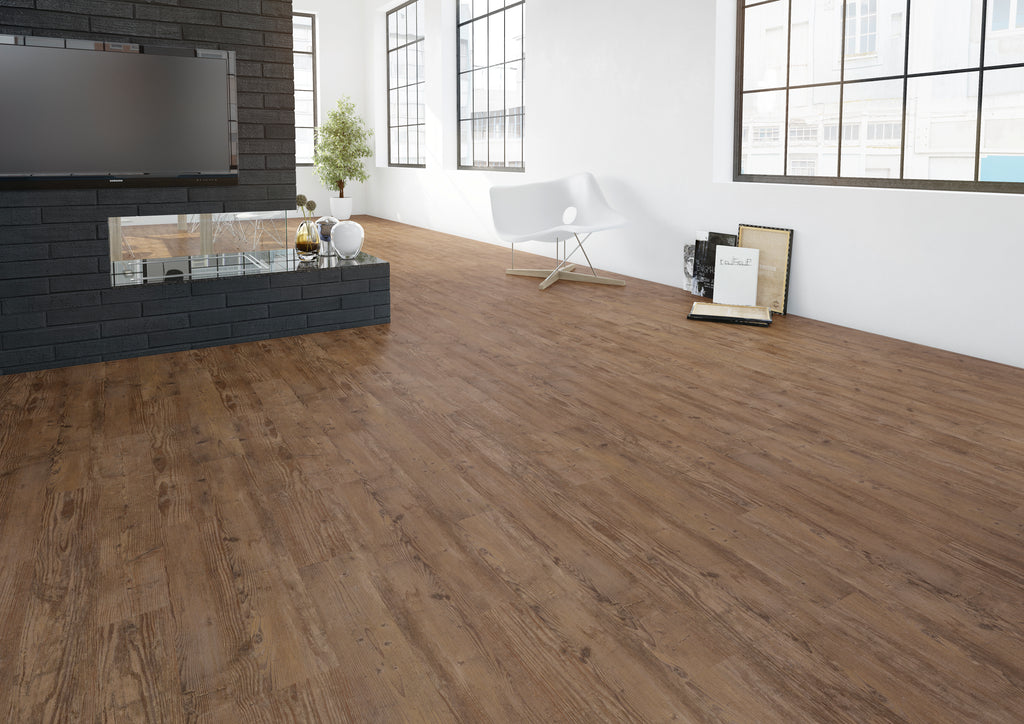 Solenta Eiche Bourbon Klebevinyl – Raumbeispiel 1