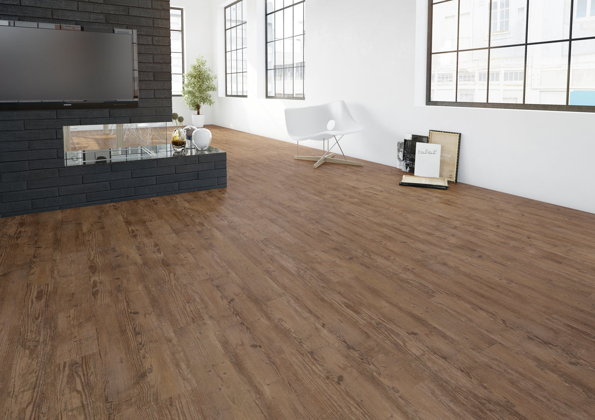 Solenta Eiche Bourbon Klebevinyl – Raumbeispiel 1