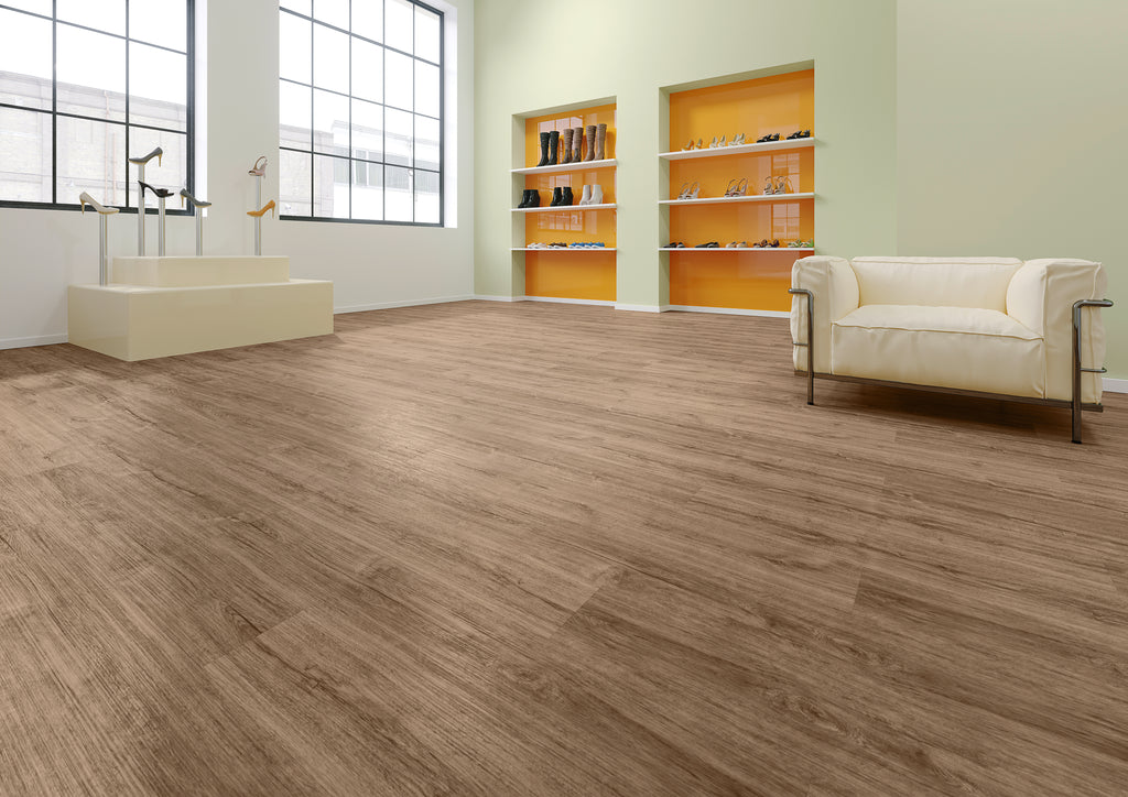 Dornova Eiche Braun Klebevinyl – Raumbeispiel 2