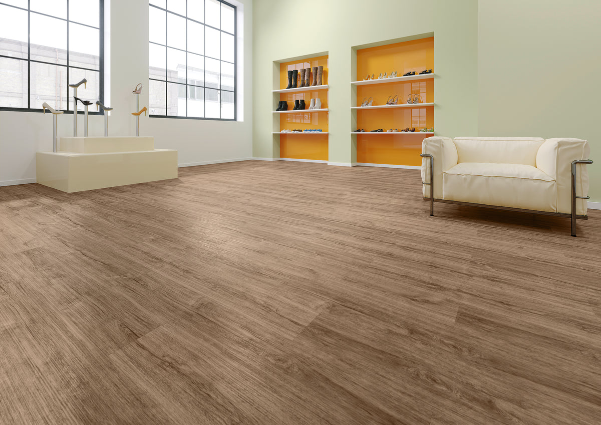 Dornova Eiche Braun Klebevinyl – Raumbeispiel 2