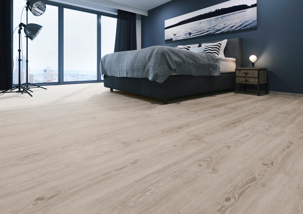 Dornova Eiche Perfekt Grau Klebevinyl – Raumbeispiel 2