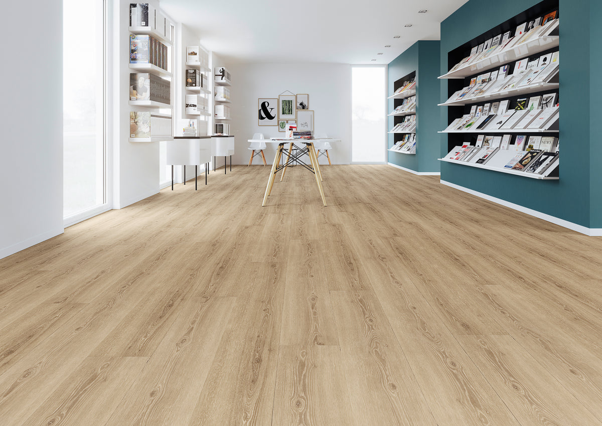Dornova Eiche Perfekt Elfenbein Klebevinyl – Raumbeispiel 2