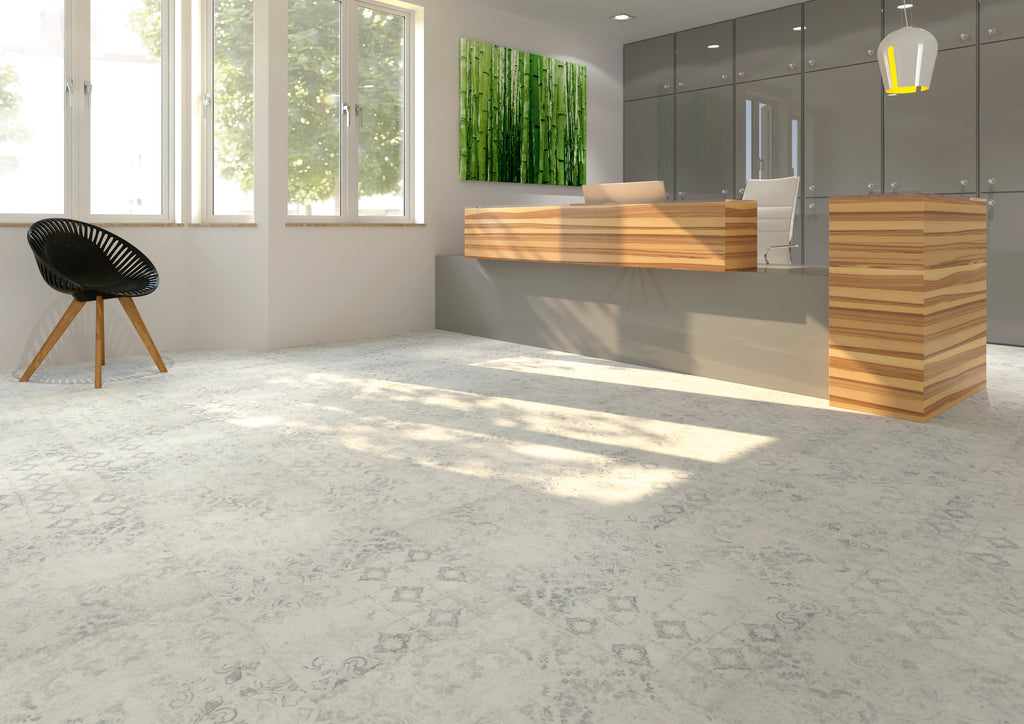 Dornova Patchwork Beige Klebevinyl – Raumbeispiel 2