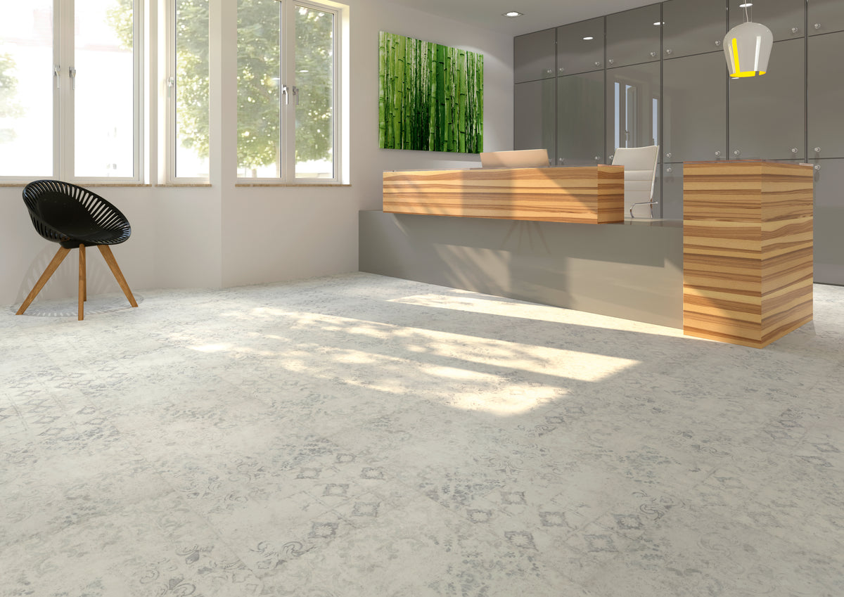 Dornova Patchwork Beige Klebevinyl – Raumbeispiel 2