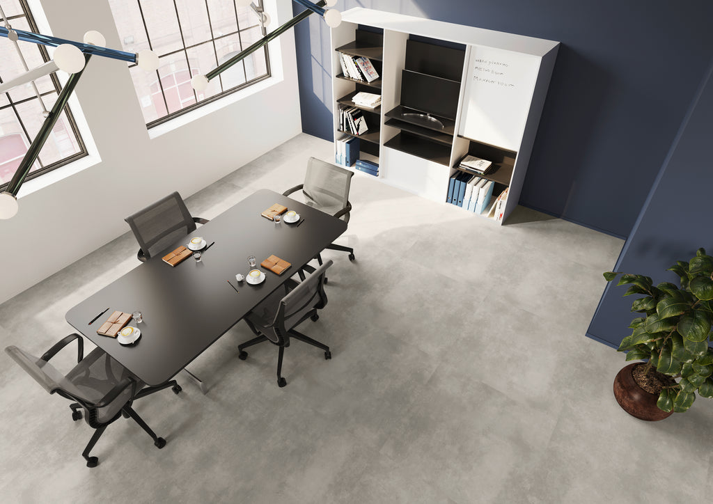 Dornova Beton Industrial Hell Klebevinyl – Raumbeispiel 2
