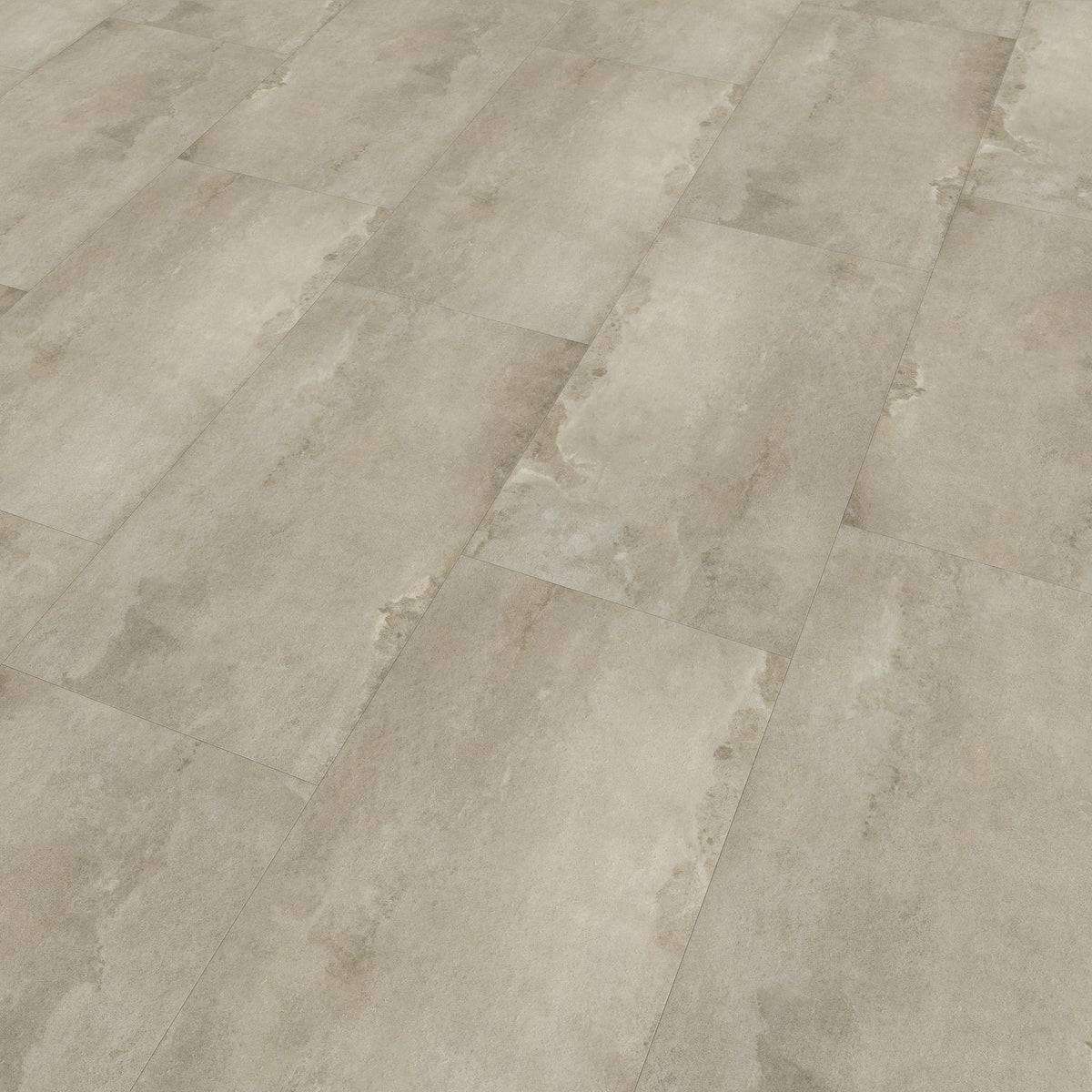 JAB Anstoetz Used Concrete Creme Klebevinyl – Raumbeispiel