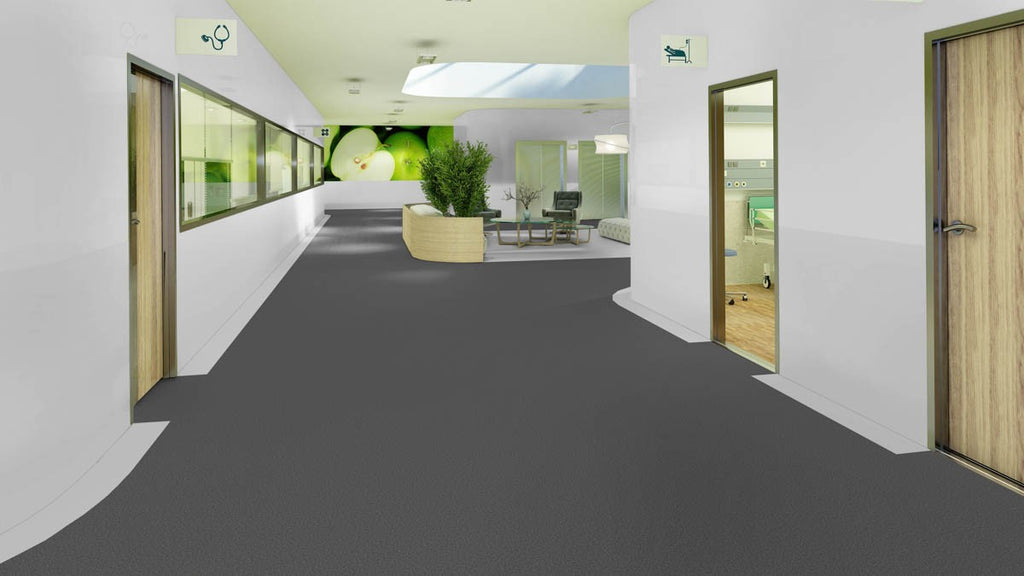 Pirelano PVC-Boden homogen 200cm | Farbe: Dunkelgrau | Raumbild 1 (Beispielbild, Farbe kann abweichen)