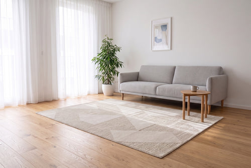 Abstria Wohnteppich | Farbe: Creme | Raumbild 1 (Beispielbild, Farbe kann abweichen)