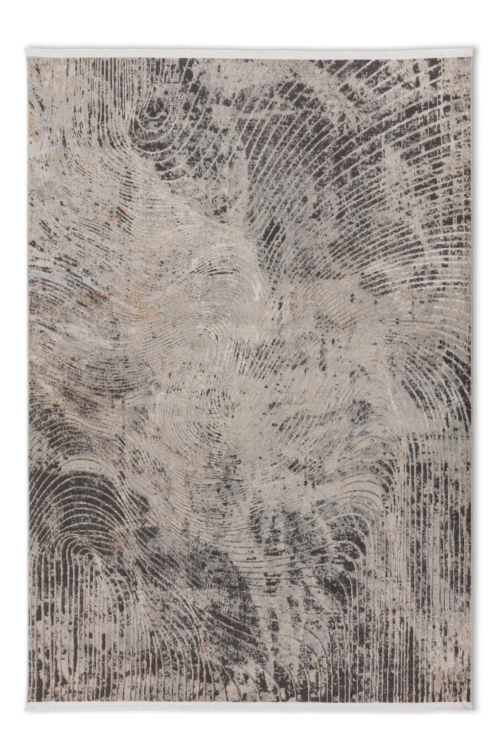 Aurelia Wohnteppich, Schwarz/Gold, Draufsicht