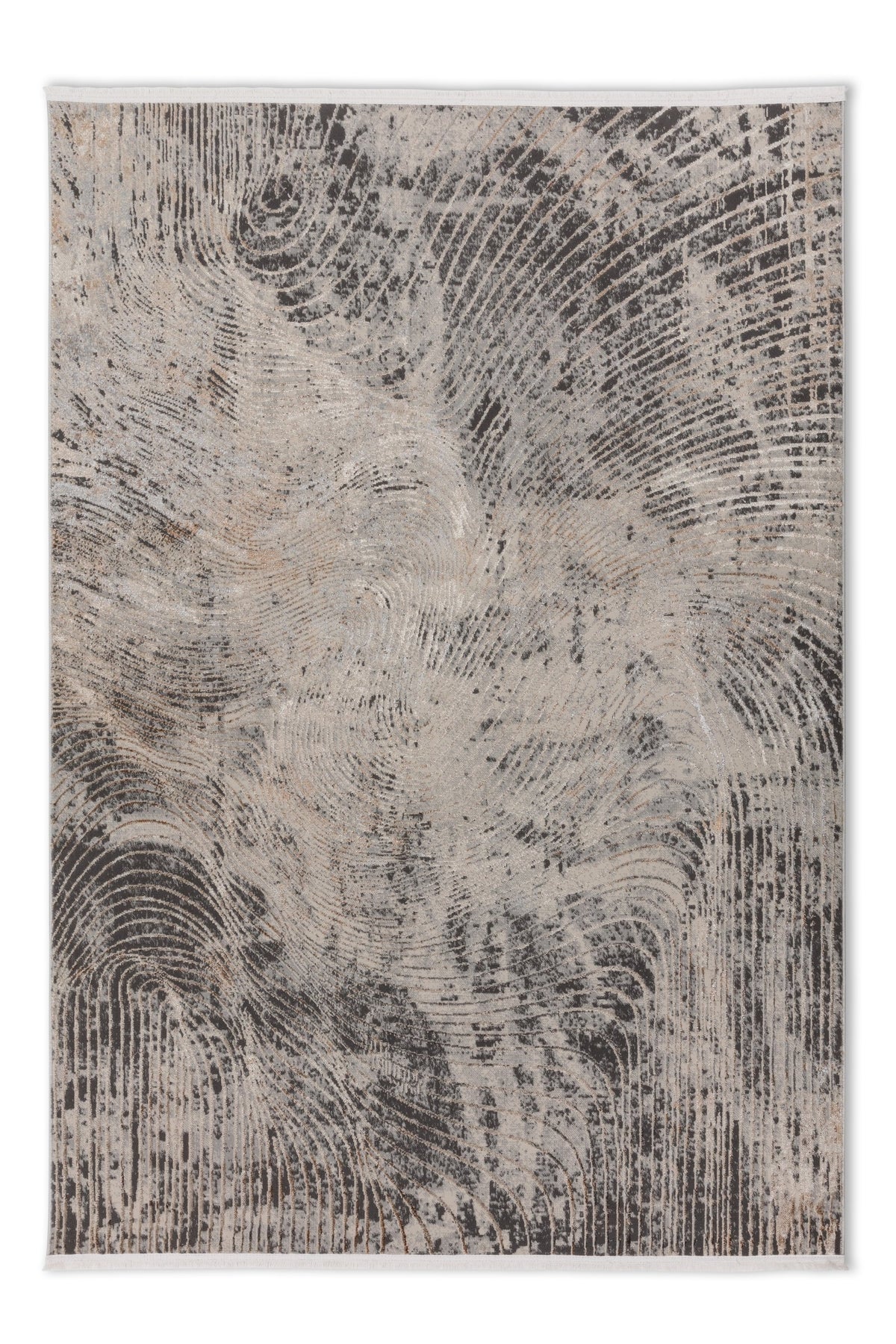 Aurelia Wohnteppich, Schwarz/Gold, Draufsicht